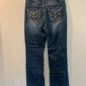 Used Nine West embellished sequin bootcut jeans